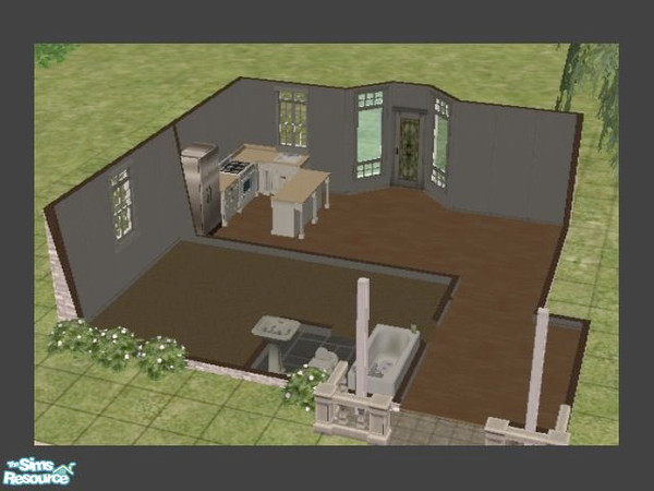 Sims 2 — Nanoc Architects - Plan B (1 Bed, 1 Bath) by m.jacquart — This home provides the perfect space for a single sim,