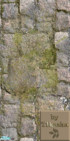 Sims 2 — Cottage Stone Set - Wall 2 by tlkaska — This set of aged mossy stone walls and floors is perfect for a little