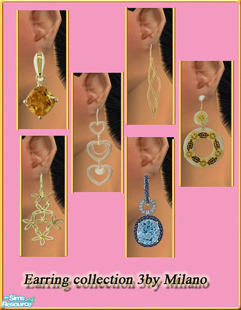 Sims 2 — Earring collection 3 by milanokat — 