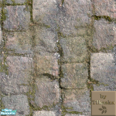 Sims 2 — Cottage Stone Set - Floor 3 Small by tlkaska — This set of aged mossy stone walls and floors is perfect for a