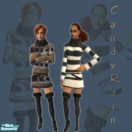 Sims 2 — Thigh Boots by Candyrain — Sexy thigh boots with mini dress.