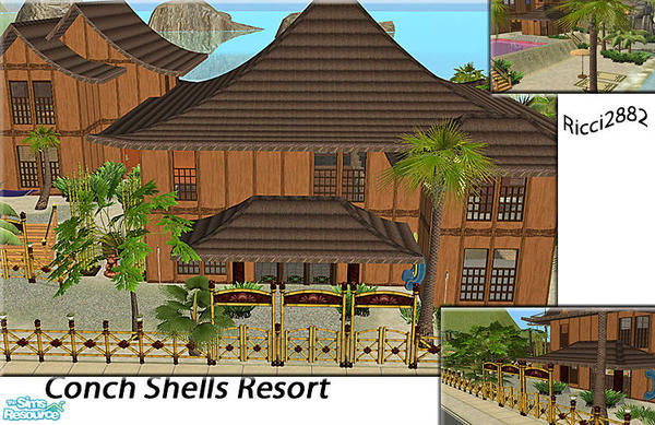 Sims 2 — Conch Shells Resort by TheNumbersWoman — **Requires Bon Voyage** Ahhh come and relax at this pricey, yet comfy