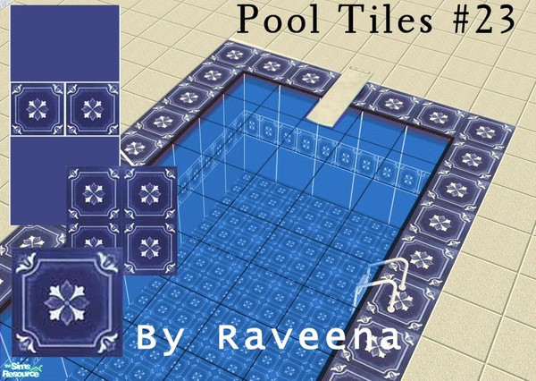 Sims 2 — Pool Tiles Set  #23 by Raveena — A beautiful set of wall and floor tiles for your swimming pool. Seasons