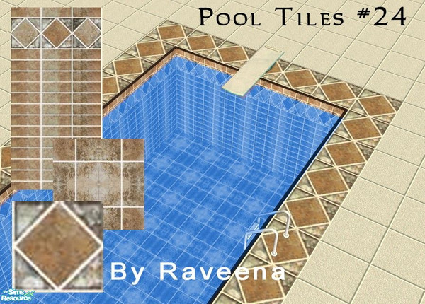 Sims 2 — Pool Tile Set  #24 by Raveena — A beautiful set of wall and floor tiles for your swimming pool. Seasons