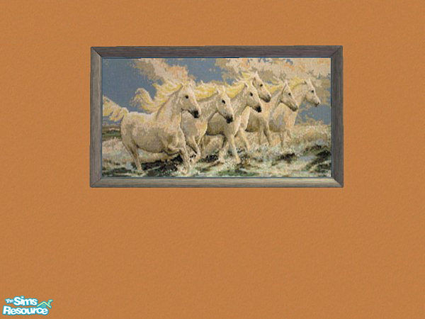 Sims 2 — Seaside Horses by hatshepsut — Part of the Equestrian Needlework Selection.