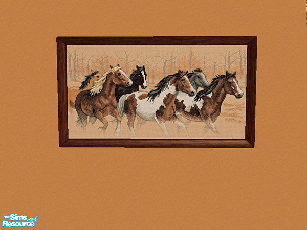 Sims 2 — Wildrush by hatshepsut — Part of the Equestrian Needlework Selection.