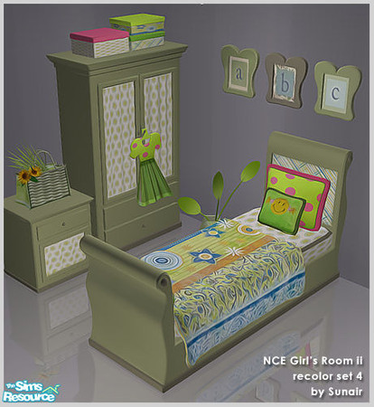Sims 2 — NCE Girls Room ii - Recolor set 4 by Sunair — NCE Girls Room ii - Recolor set 4 (nature)