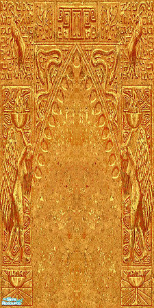 Sims 2 — Golden Angels by Eboluh — Beautiful golden wall with guardian angels. Great for temples! Hope you enjoy!