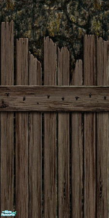 Sims 2 — Peasant Wall by Eboluh — Perfectly seamed peasant style wall with wood trim. Hope you enjoy!