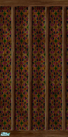 Sims 2 — Red Arabesque by Eboluh — Gorgeous arabesque style wall, perfectly seamed! Hope you enjoy!