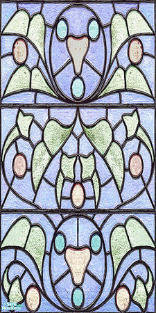 Sims 2 — Gothic Floral Light by Eboluh — Beautiful light blue stained glass walls, perfectly seamed! Hope you enjoy!