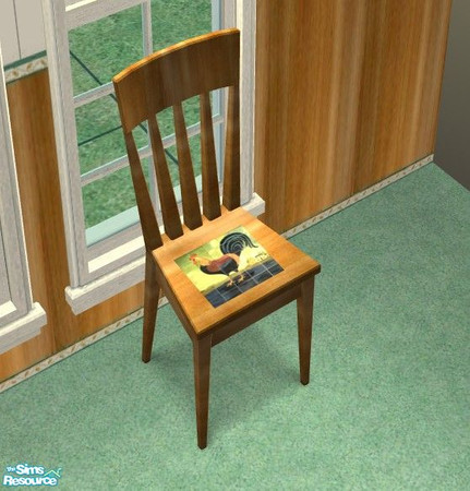 Sims 2 — Chanticleer Kitchen - Chair by Riverwillows — Cute kitchen in lovely greens and honey pine, featuring