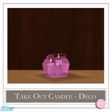 Sims 2 — Take Out Candles Pink by DOT — Take Out Candles Pink *Mix and Match* Candles and Containers