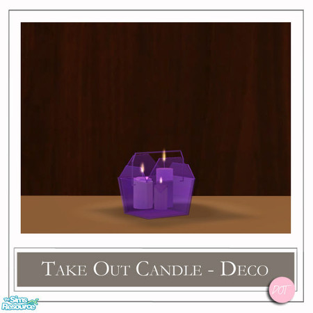 Sims 2 — Take Out Candles Purple by DOT — Take Out Candles Purple *Mix and Match* Candles and Containers