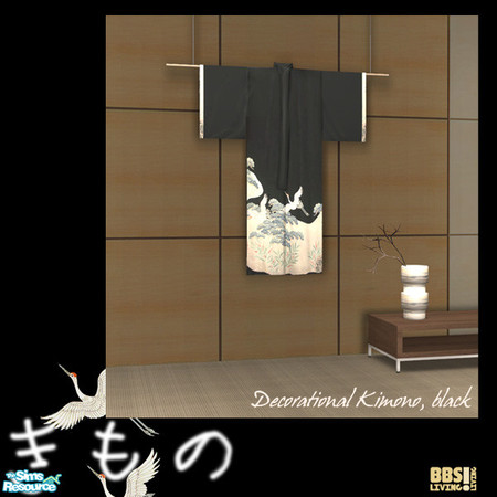 Sims 2 — Decorational Vintage Kimono's - Black by BetterbeSim — A set of vintage kimono's, imported straight from Japan