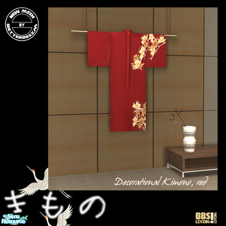 Sims 2 — Decorational Vintage Kimono's - Red by BetterbeSim — A set of vintage kimono's, imported straight from Japan for
