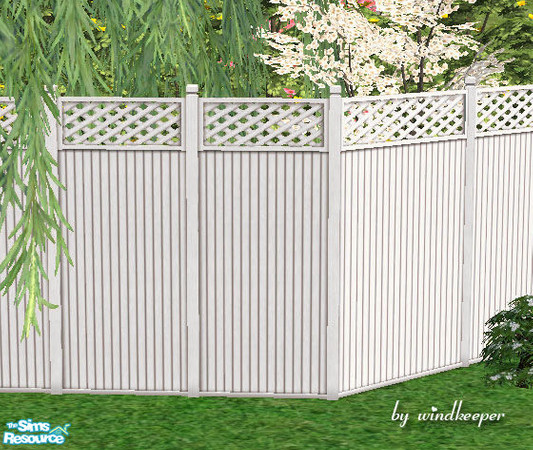 Sims 2 — White wood privacy fence by Windkeeper — White wood privacy fence. <strong>At least one (any) expansion pack