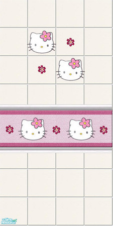 Sims 2 — Judy_HelloKitty_Wall 2 by judyhugsnoopy — Hello Kitty Wall and Floor tile for your bathroom. Enjoy :D **TSRAA**