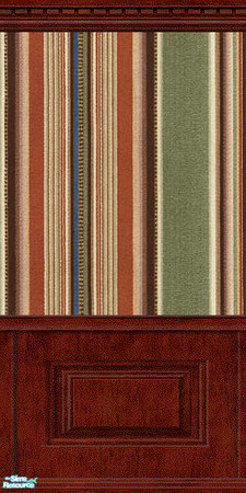 Sims 2 — Jungle Stripes - Wallpaper by angylinni — Wallpaper with dark inlaid moulding to match the jungle striped