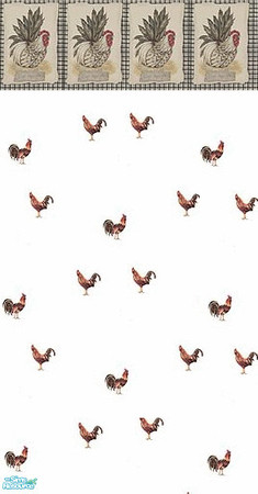Sims 2 — Kitchen chickens by fizz bomb — Chicken Kitchen wallpaper with border TSRAA 
