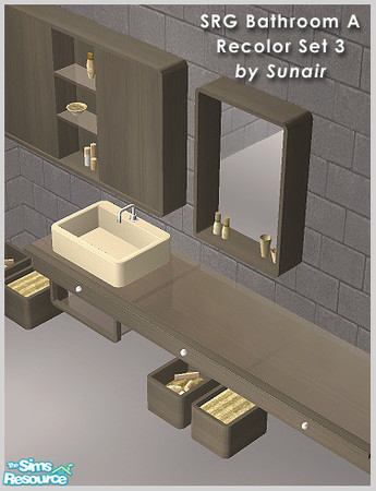 Sims 2 — SRG Bathroom A - Recolor set 3 by Sunair — SRG Bathroom A - Recolor set 3 (darkwood)