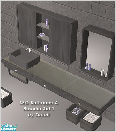 Sims 2 — SRG Bathroom A - Recolor set 1 by Sunair — SRG Bathroom A - Recolor set 1 (black)