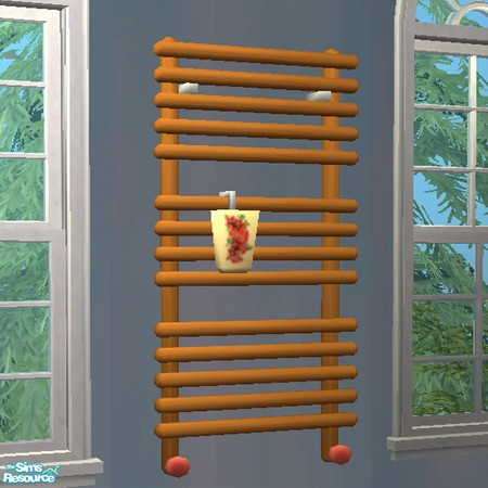 Sims 2 — Towel Warmer - Bronze by Spaik — A tube-shaped decorative radiator in shiny bronze. ~TSRAA~