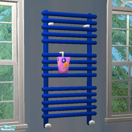Sims 2 — Towel Warmer - Blue by Spaik — A tube-shaped decorative radiator in blue. ~TSRAA~