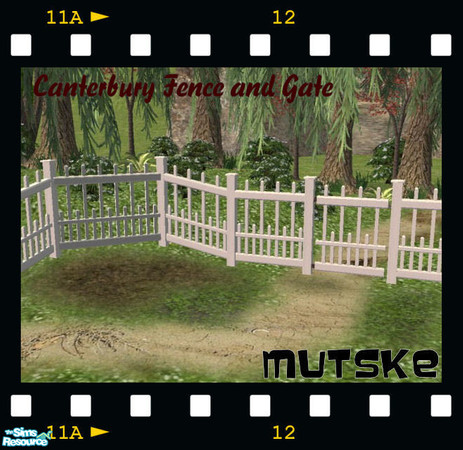 Sims 2 — Canterbury Gate - White Recolor by Mutske — Canterbury fences and gates. In 7 different colors. Gate is fully