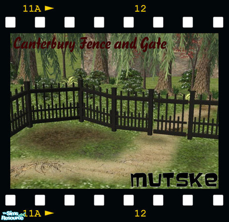 Sims 2 — Canterbury Gate - Black Recolor by Mutske — Canterbury fences and gates. In 7 different colors. Gate is fully