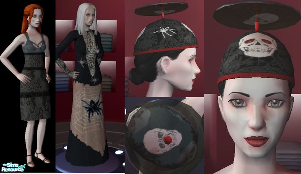 Sims 2 — Spooky Halloween Set by Javanny — This set consists of three Halloween items - a gothic dress for teens, a witch