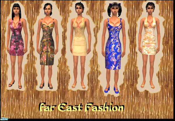 Sims 2 — Far East Fashion by JewelRolls — Five dresses with an asian flair.