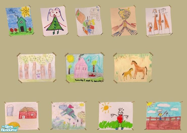 Sims 2 — Kids Drawings.... by Maree464 — Here are some Drawings to proudly display.