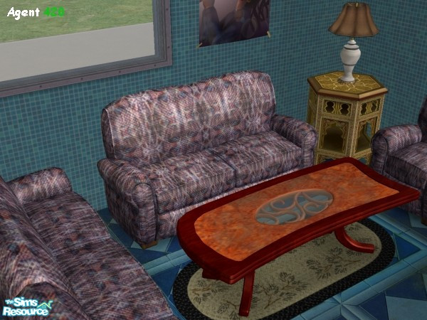 Sims 2 — Colorful Recycled Denim Couch by Agent420 — This design works for the Living Chair (Armchair by Club Design),