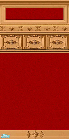 Sims 2 — Fancy Trim Walls - Red & Med Wood by Dgandy — Three colors of paint, Red, Coffee and Teal. Each paint color