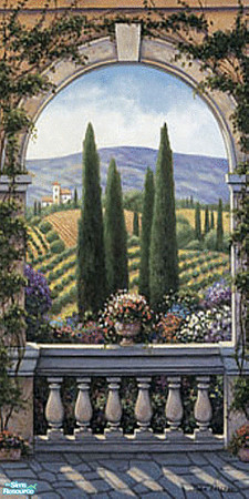 Sims 2 — Room-With-A-View Wall 3 by iZazu — Room-With-A-View Wall Mural Set includes 4 Walls. Murals can make all dreams