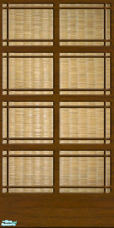 Sims 2 — ZEN-sational Wood & Tatami Wall by Simaddict99 — wood panel screen wall with tatami inserts.