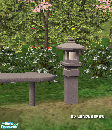 Sims 2 — Japanese garden lantern 2 by Windkeeper — *Jun 17/06 updated to remove shine* Japanese garden stone lantern.