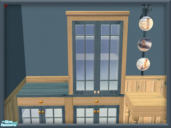 Sims 2 — Country Sand Kitchen - Light Hutch by SpringwolfDecor — A marvelous addition to that country themed kitchen in