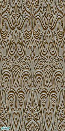 Sims 2 — Sculpted In White by Eboluh — Absolutely gorgeous white wall engraved in \"romantic\" style etchings.