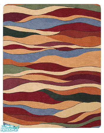 Sims 2 — Dances With Waves - Sunset Hills by Degera — Fabulous modern style rug in bright, bold colors that will be sure