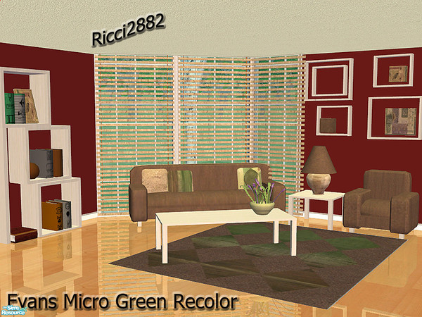 Sims 2 — Evans Micro Living Green Recolor by TheNumbersWoman — Still cheap, just green