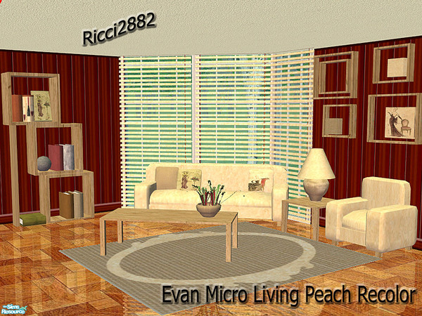 Sims 2 — Evans Micro Living Peach Recolor by TheNumbersWoman — Still Still Cheap, just yet another color