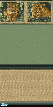 Sims 2 — Lions and Tigers by leah2003 — Great wallpaper for that masculine sim