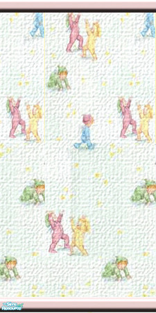 Sims 2 — Toddlers in Pajamas Wallpaper by leah2003 — Cute wallpaper of toddlers in their pjs, with pink borders, for you