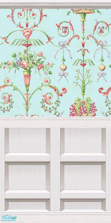 Sims 2 — Panel with blue wallpaper by viwsim — A fine blue wallpaper on white panel. Seamless.