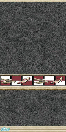 Sims 2 — Not So Strange 4 by Lorah — These walls are a bit modern in red, cream, black and white.