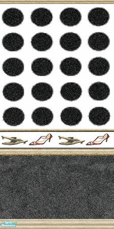 Sims 2 — Not So Strange 3 by Lorah — These walls are a bit modern in red, cream, black and white.