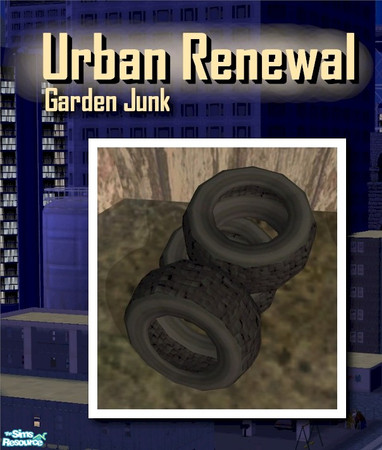 Sims 2 — Urban Renewal - Pile of Old Tyres by Cyclonesue — An unusable broken object for your garden junk. Find under