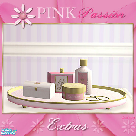 Sims 2 — Pink Passion Vanity Tray by Cashcraft — A decorative vanity tray for your Pink Passion bedroom Set. 